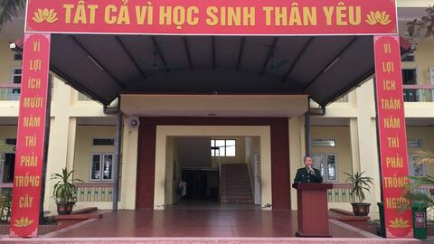 Tiểu học Tống Phan long trọng tổ chức 75 năm ngày thành lập Quân đội nhân dân Việt Nam và Ngày Quốc phòng toàn dân